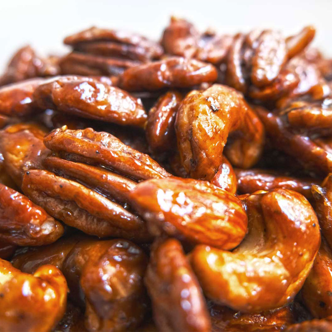 Castanhas caramelizadas no forno